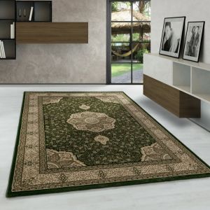 Image de Tapis oriental classique &agrave; tissage serr&eacute; Vert 120 x 170 cmTapis Orient motifs ornementaux et floraux tapis &agrave; poil court