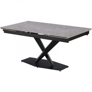 Habitat et Jardin Table à manger extensible en céramique 6 à 10 personnes "Silence" - Gris marbré