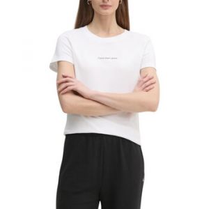 Calvin Klein T-shirt Jeans Gradient Slim Monogramme manche courte blanc pur femme - S