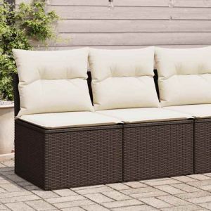 VidaXL Salon de jardin avec coussins 2pcs marron résine tressée acacia