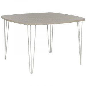 Image de Calicosy Table à manger carrée pieds filaires Lemon - Fabrication Française Bois Clair