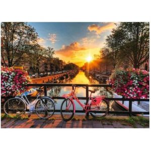 Ravensburger Puzzle Adulte : Vue Sur Le Canal D Amsterdam - 1000 Pieces - Collection Paysage Pays-Bas - Hollande Nouveaute