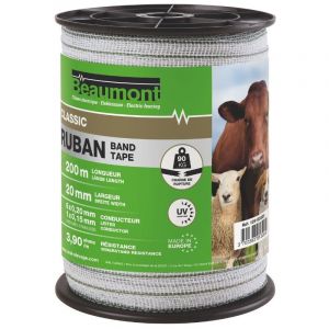 Beaumont Ruban blanc - vert 20mm - 200m