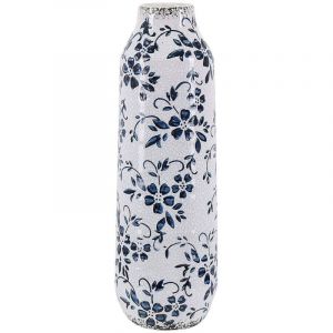 Beliani Vase &agrave; fleurs MULAI fait &agrave; la main C&eacute;ramique 30 cm Blanc