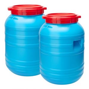 Garronda F&ucirc;t en Plastique de 30 L F&ucirc;t Alimentaire en Plastique HDPE R&eacute;cipient pour Jardin GD-0055 Lot de 2 (Bleu, 30 litres)