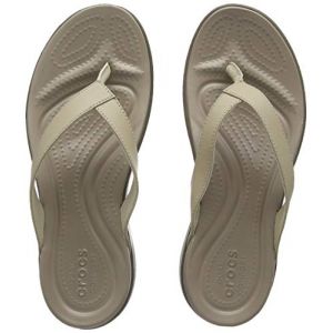 Crocs Capri V Flip, Tongs Femme,Beige (Chai/Walnut), 42/43 EU