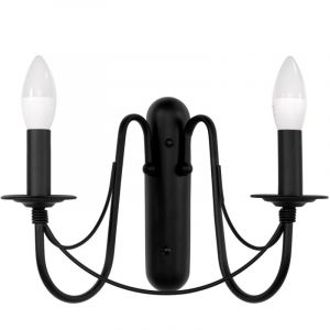 Toolight - applique murale APP646-2W classique noir bougie 2-POINTS de lumière E14 34X25CM