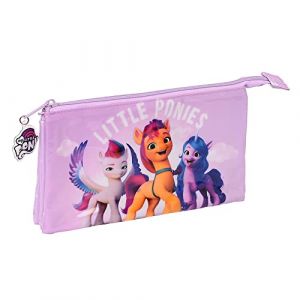 Safta My Little Pony - Trousse triple 812235744 - Trousse pour enfant - Idéal pour les enfants de 5 à 14 ans - Confortable et polyvalent - 22 x 3 x 12 cm - Violet