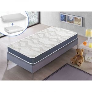 Pack LIT ENFANTS Matelas 80X200 h14 CM ERGO CONFORT + 1 oreiller 80x35 cm + 1 Protege matelas 80x200 cm