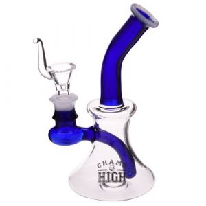 Champ Pipe - Bong en verre - 16cm Bleu