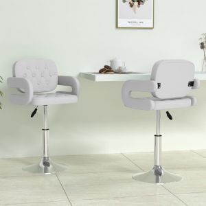 Image de VidaXL Chaises pivotantes de salle à manger 2 pcs Blanc Similicuir Blanc