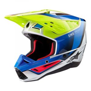 Alpinestars Casque cross S-M5 Sail yellow fluo/enamel blue/silver ECE