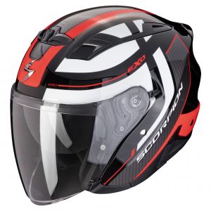 Scorpion Casque jet Exo-230 Pul noir/rouge- M