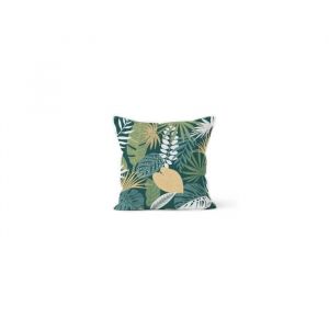 Soleil d'Ocre Coussin pur coton 40x40 cm tanzanie, par - Vert