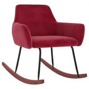 VidaXL Chaise &iquest;&iquest; Bascule Rouge Bordeaux Velours