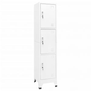 VidaXL Armoire à Casiers Acier Blanc 38x45x180 cm Blanc