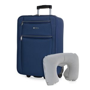 ITACA - Valise Cabine Avion - Bagages Cabine Résistant - Petite Valise Semi Rigide - Bagage Cabine - Valise Ultra Légère - Bagage Cabine en Matériau EVA T71950B, Bleu Marine