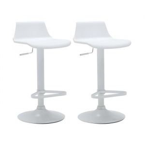 Lot de 2 tabourets de bar - Polypropylène - Coloris blanc - CALAS