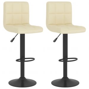 VidaXL Tabourets de bar Tissu 2 pcs Crème