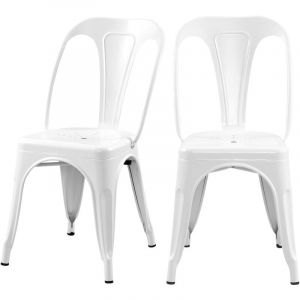 Image de Rendez Vous D&eacute;co Chaise Indus blanc mat (lot de 2)