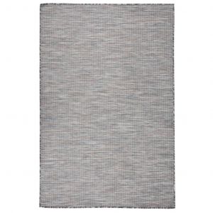 VidaXL Tapis &agrave; tissage plat d'ext&eacute;rieur 120x170 cm Marron et noir