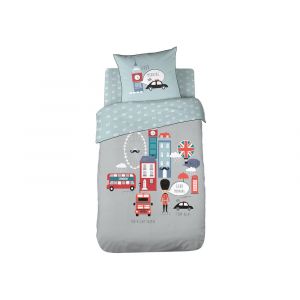 Parure de lit coton Londres 140x200 BRITISH MORNING