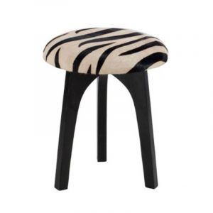 Image de Tabouret Rond en Cuir "Savane" 47cm Noir Prix