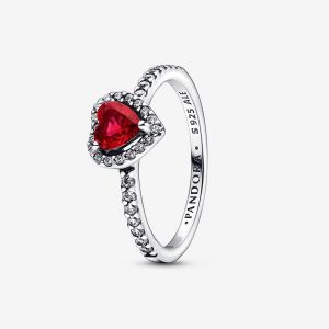 Pandora Bague Cœur Rouge Surélevé - Taille Taille 56