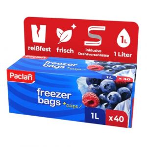Paclan Sacs de cong&eacute;lation, 1 litre, 40 pi&egrave;ces, 18 x 28 cm