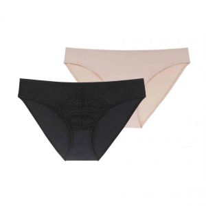 Image de Lot de 2 Culottes classiques - Noire et Rose