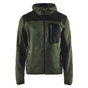 Blaklader Veste légère d'Hiver tricotée à capuche - 49302117 - Noir / Vert armée - M