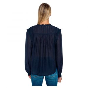 Pepe Jeans Chemisier style romantique motifs au crochet. Bleus - Taille 36