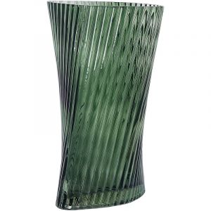 Beliani Vase à fleurs MARPISSA Verre 26 cm Vert foncé