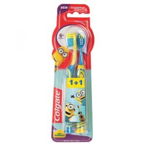 Colgate 2 brosses &agrave; dents souples pour enfants Les Minions 6 ans +