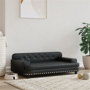 VidaXL Lit pour chien noir 90x53x30 cm similicuir