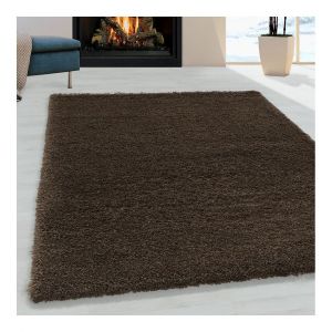 Allotapis Tapis shaggy moelleux uni rectangle Cloudy Marron 200x290 - Marron