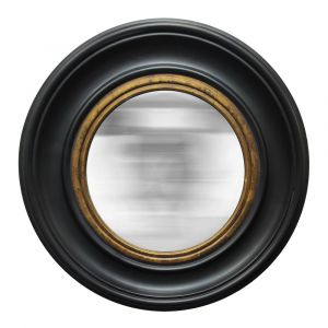 Emde Miroir convexe noir doré 25.5cm int et 40.5cm ext