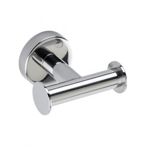 INDA Styl Double Pat&egrave;re Murale Acier Inoxydable Blanc 8 x 8 x 5 cm