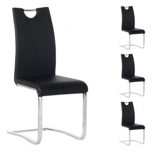 Idimex Lot de 4 chaises SABA, en synthétique noir