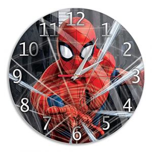 Ert group Original et sous Licence Officielle Marvel, Horloge Murale silencieuse Brillante, Motif Spider Man 001 Design Unique, Aiguilles en métal Peint, 30,5 cm (12")