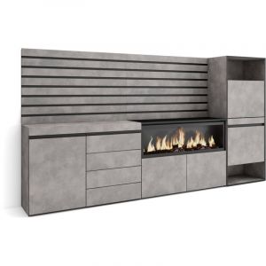 Buffet, Bahut - Meuble de Rangement - 274x35x145 cm - Chambre &agrave; coucher, pi&egrave;ce - Chemin&eacute;e &eacute;lectrique xxl - Commode, Buffet - Meuble &agrave; Chaussures