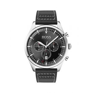 Hugo Boss Montre BOSS Homme avec Bo&icirc;tier Rond 44 mm et Bracelet en Cuir Noir
