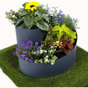 Artecsis Jardinière Spirale pour Herbes aromatiques et Fleurs Ø55cm, 110L /Polypropylène Anthracite