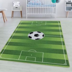 Tapis d'Enfant Chambre - Titan - Stade Football - Vert - 120 x 170 cm - 100% Polypropylène - SIMPEX