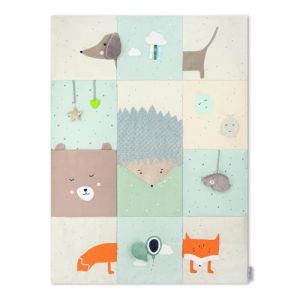 Tapis sensoriel Momi VOLPI pour bébés et Tout-Petits 120 x 160 cm, Tapis de Jeu et Couverture Rampante pour Filles et garçons, Pliable dans Un Sac avec poignées de Transport