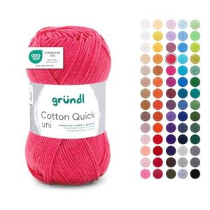 Fil &agrave; tricoter COTTON QUICK UNI - Gr&uuml;ndl - PPSC - certifi&eacute; Oeko-Tex(...) - 157 Rose