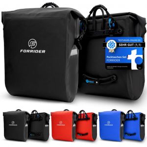 Sacoche double pour vélo 2x25L - Imperméable - Attache Quicksafe - Avec bandoulière