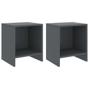 VidaXL Tables de chevet 2 pcs Gris foncé 35x30x40cm Bois de pin massif. Produit Neuf ! Garantie 0 ans !