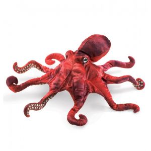 Folkmanis Peluche marionnette pieuvre rouge 48 cm de la marque