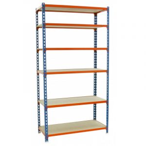 &Eacute;tag&egrave;re m&eacute;tallique bleu et orange 6 niveaux Maderclick SimonRack
